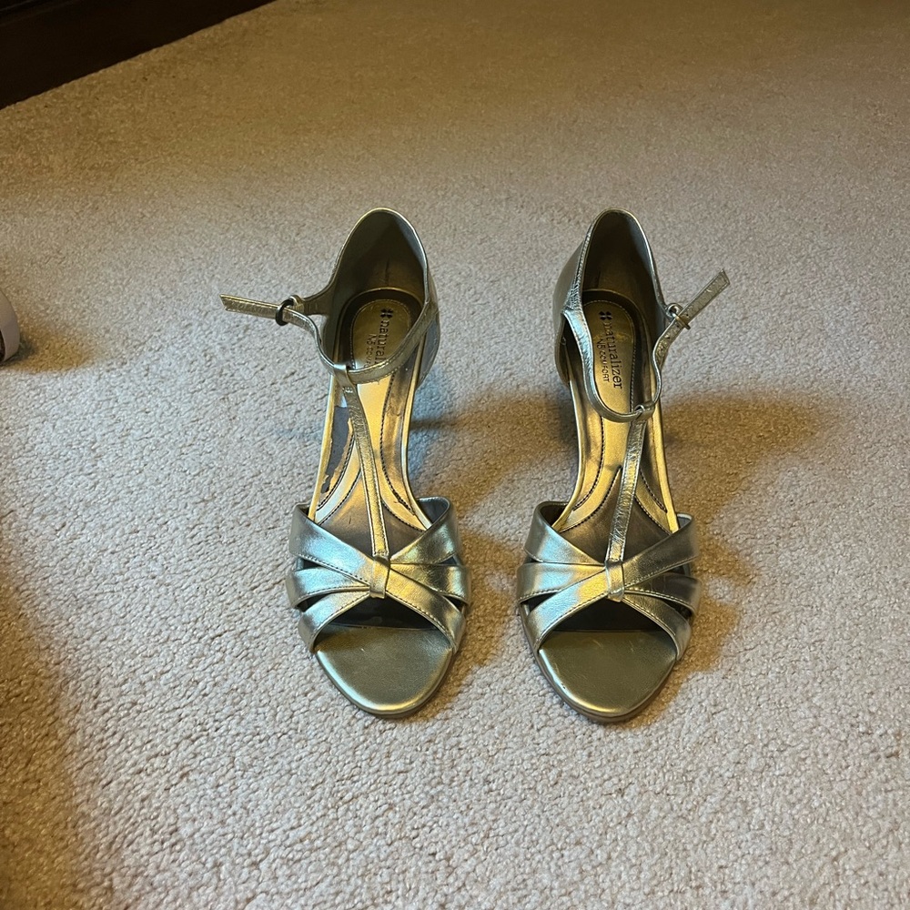 Gold dress shoes